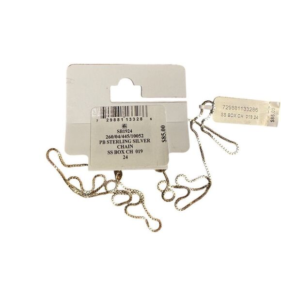 Giani Bernini Sterling Silver Chain 24” Box Chain Necklace - Picture 5 of 6